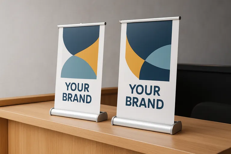 Tafel roll up banners voor compacte presentaties